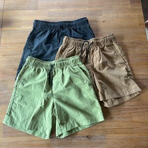 3-Pack Quick Dry Shorts - Charcoal, Tan Green, Tan - M